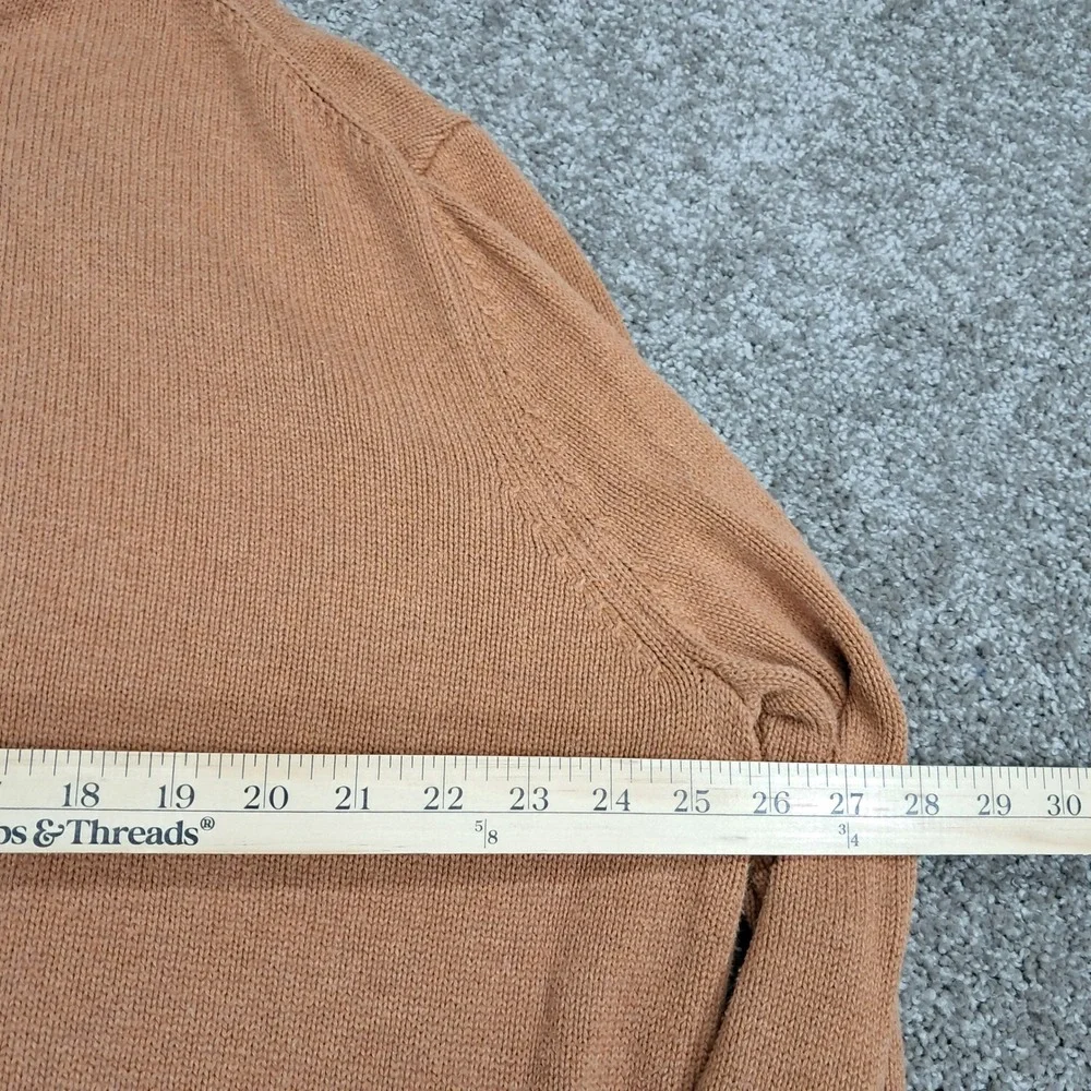 St‎ Johns Bay Mens XXL Tan 100% Cotton Quarter Zip Pullover Sweater Classic Knit